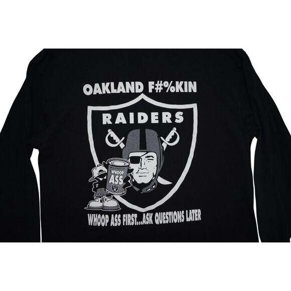 Vintage Oakland Raiders Graphic Long Sleeve T-Shirt – Size XL – Whoop Ass First - Picture 2 of 7